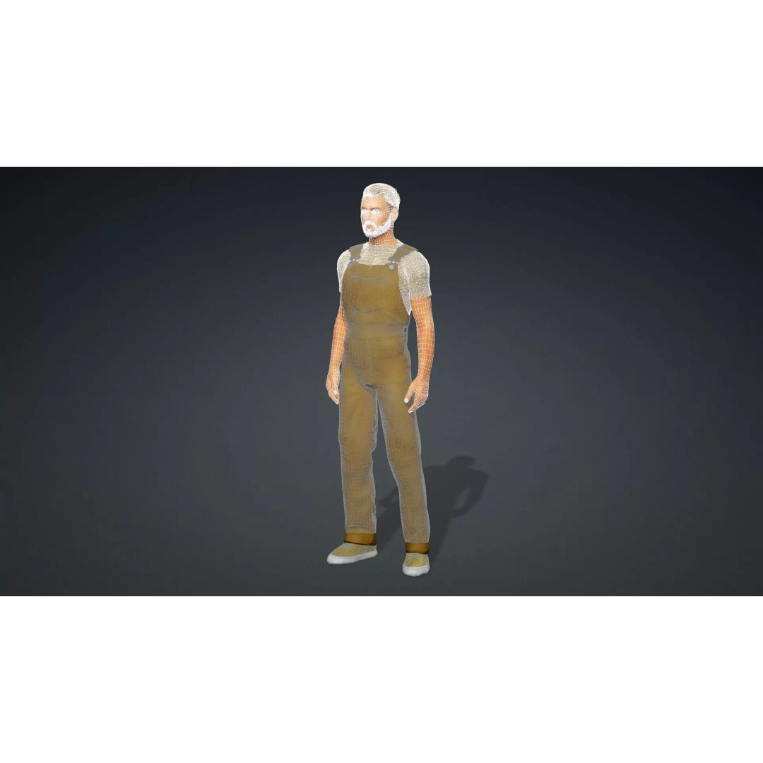 Farmer Character 3D Model – Realistic Game-Ready Asset, FBX