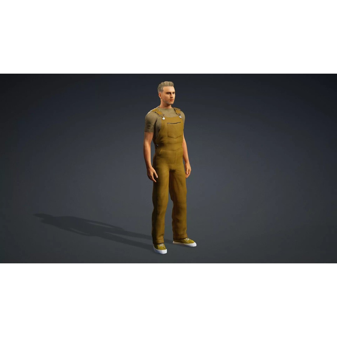 Farmer Character 3D Model – Realistic Game-Ready Asset, FBX - View 11