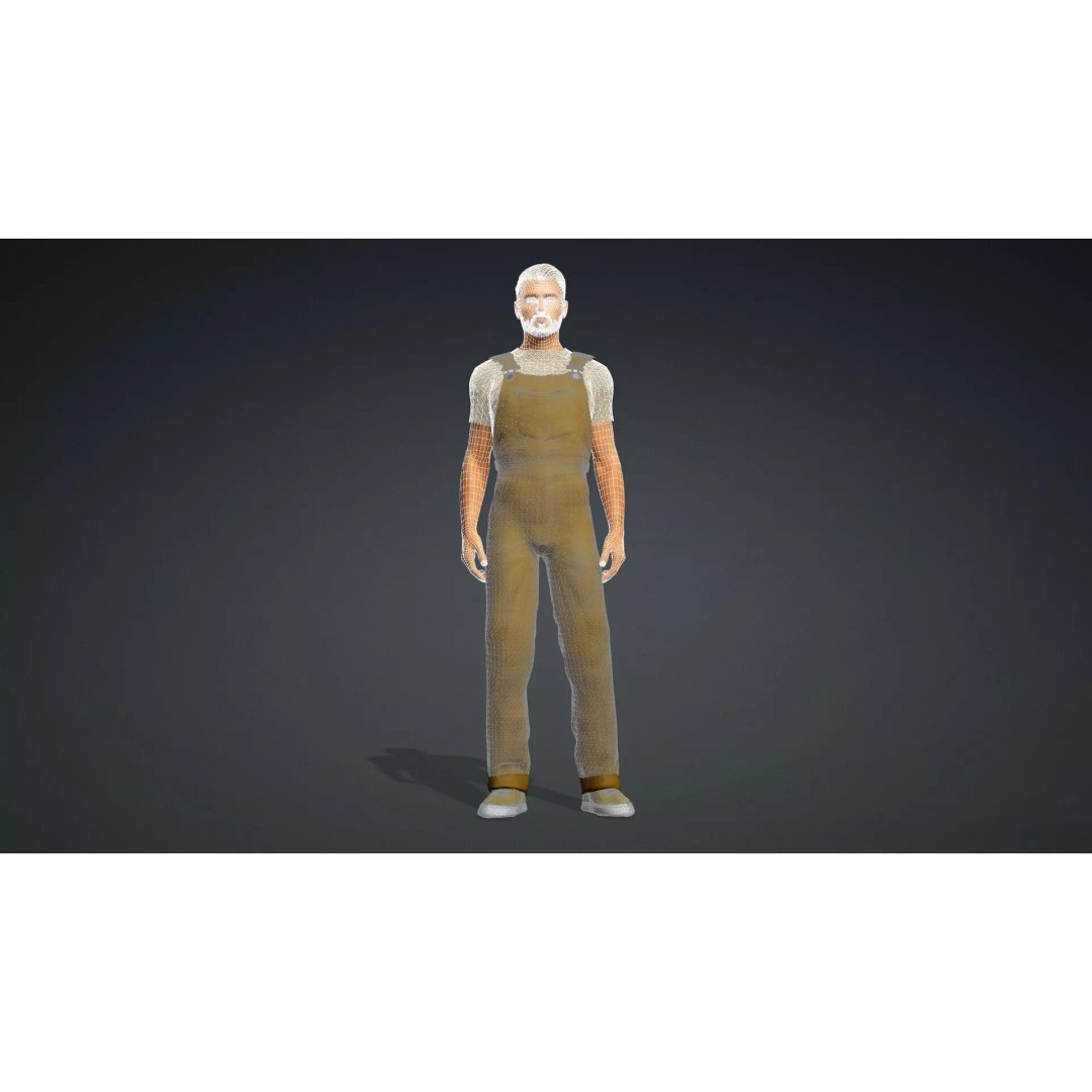 Farmer Character 3D Model – Realistic Game-Ready Asset, FBX - View 13