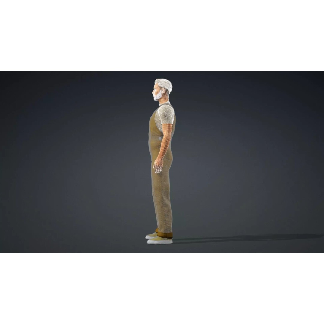Farmer Character 3D Model – Realistic Game-Ready Asset, FBX - View 15