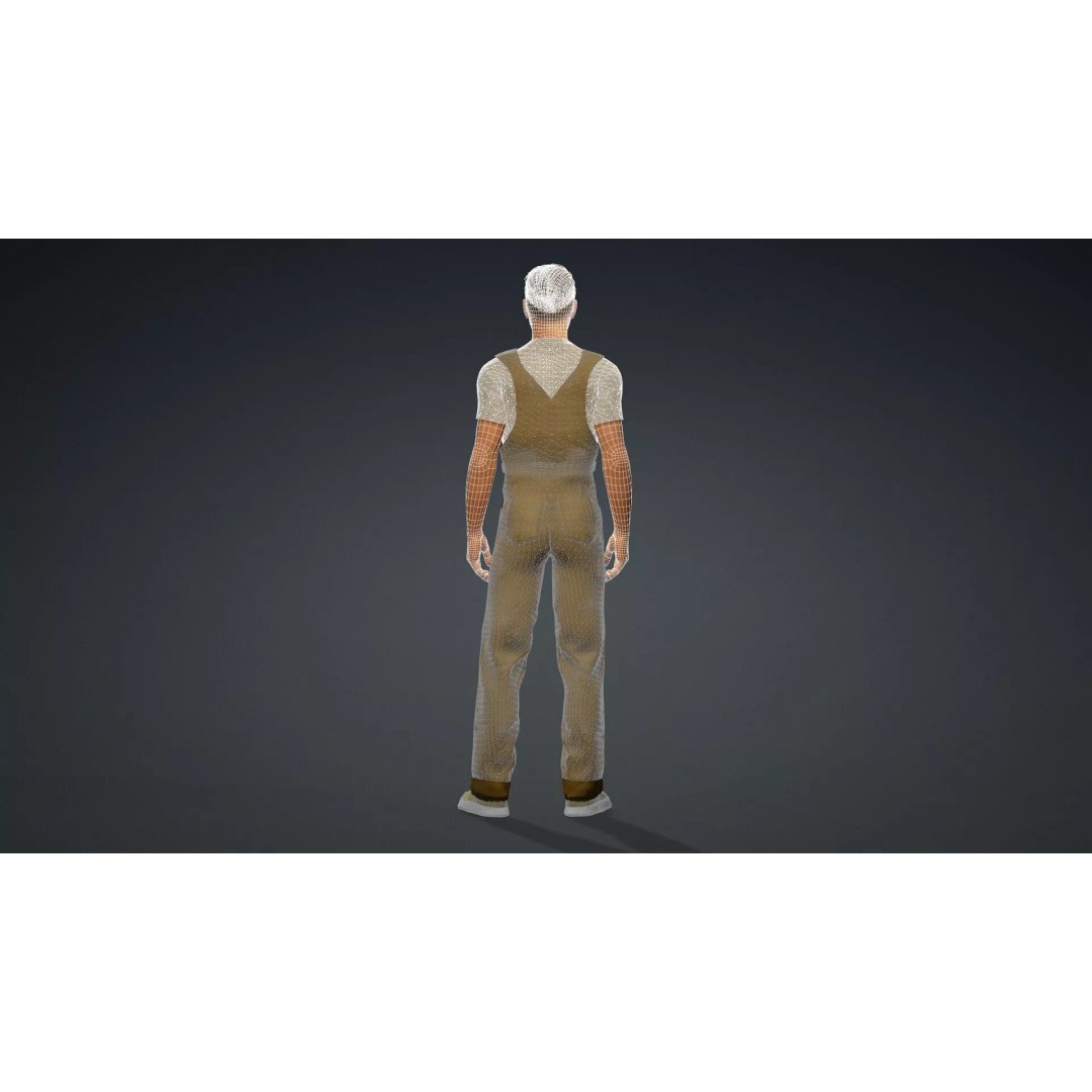 Farmer Character 3D Model – Realistic Game-Ready Asset, FBX - View 16