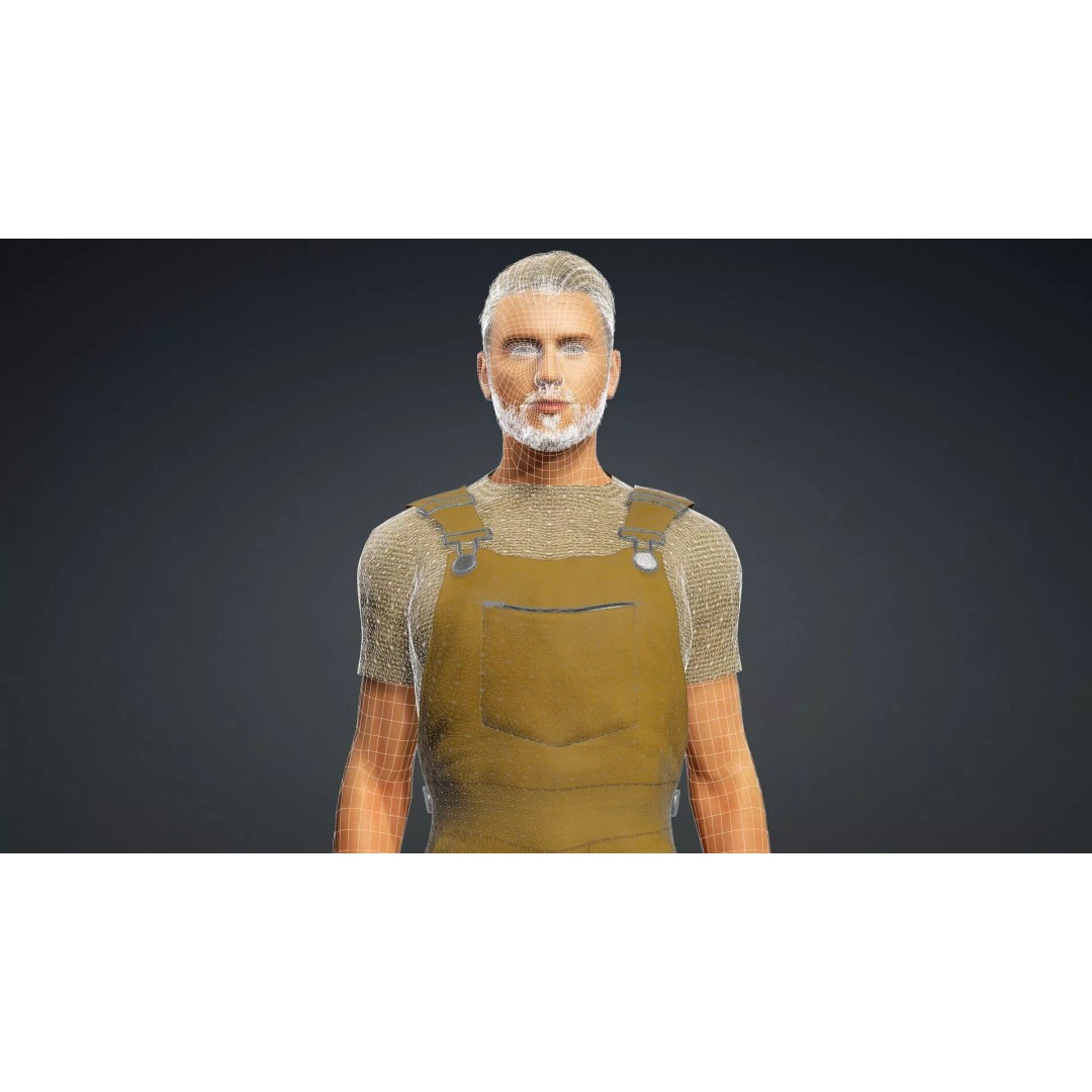 Farmer Character 3D Model – Realistic Game-Ready Asset, FBX - View 18