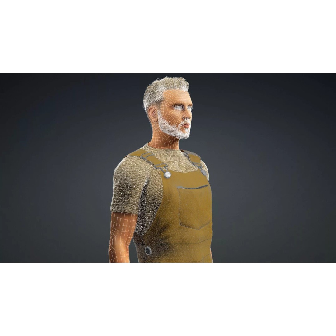 Farmer Character 3D Model – Realistic Game-Ready Asset, FBX - View 19