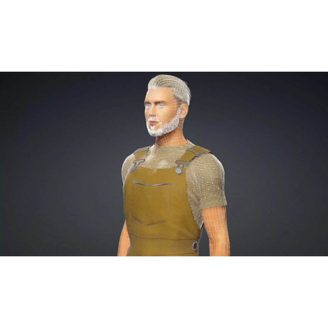 Farmer Character 3D Model – Realistic Game-Ready Asset, FBX - View 20