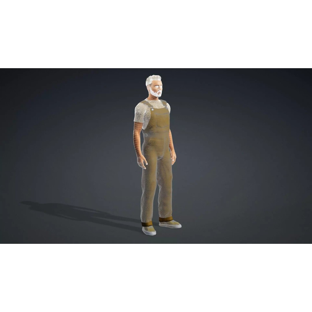 Farmer Character 3D Model – Realistic Game-Ready Asset, FBX - View 21