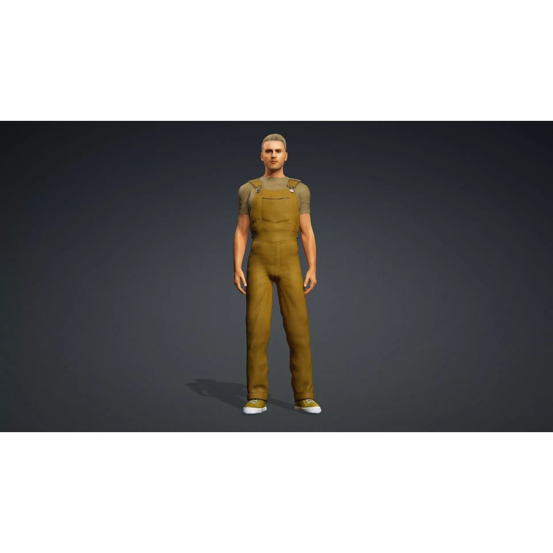 Farmer Character 3D Model – Realistic Game-Ready Asset, FBX - View 3