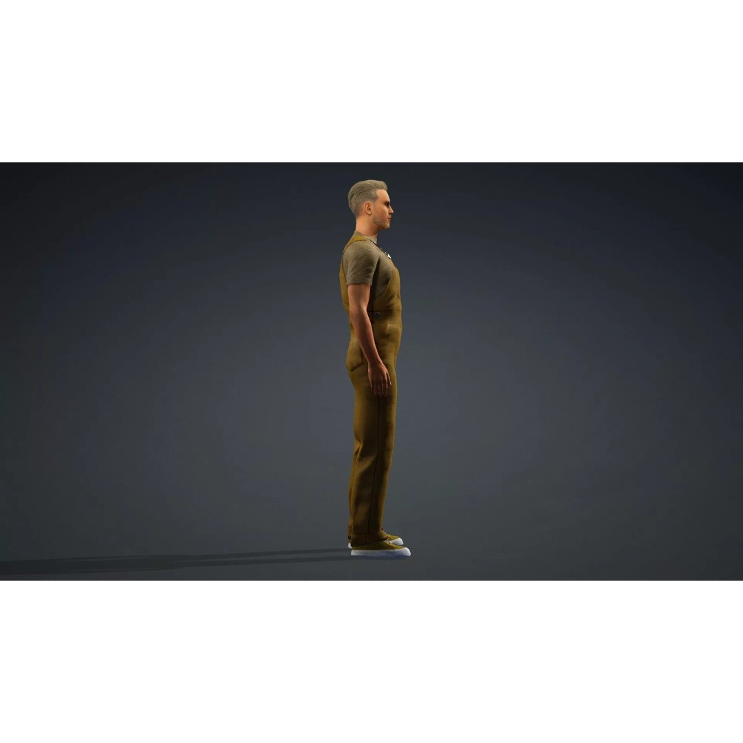 Farmer Character 3D Model – Realistic Game-Ready Asset, FBX - View 4