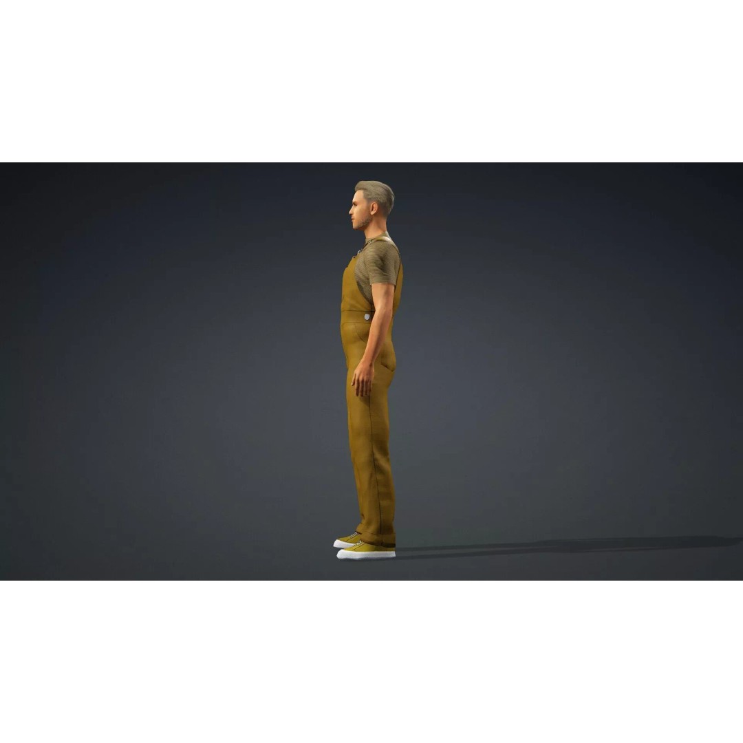 Farmer Character 3D Model – Realistic Game-Ready Asset, FBX - View 5