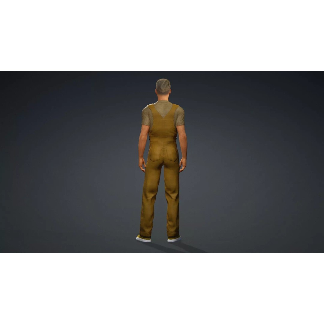 Farmer Character 3D Model – Realistic Game-Ready Asset, FBX - View 6