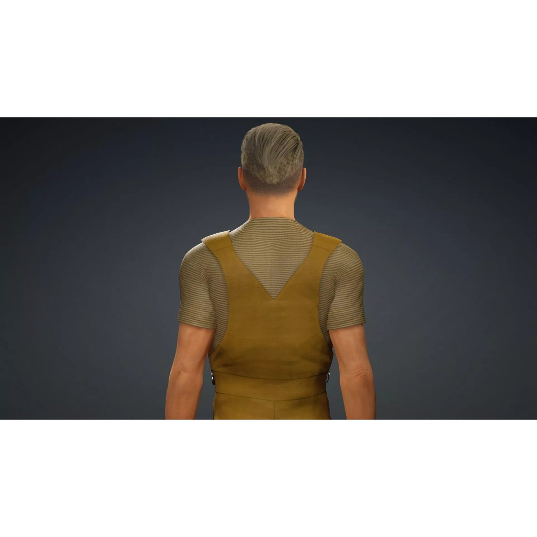 Farmer Character 3D Model – Realistic Game-Ready Asset, FBX - View 7