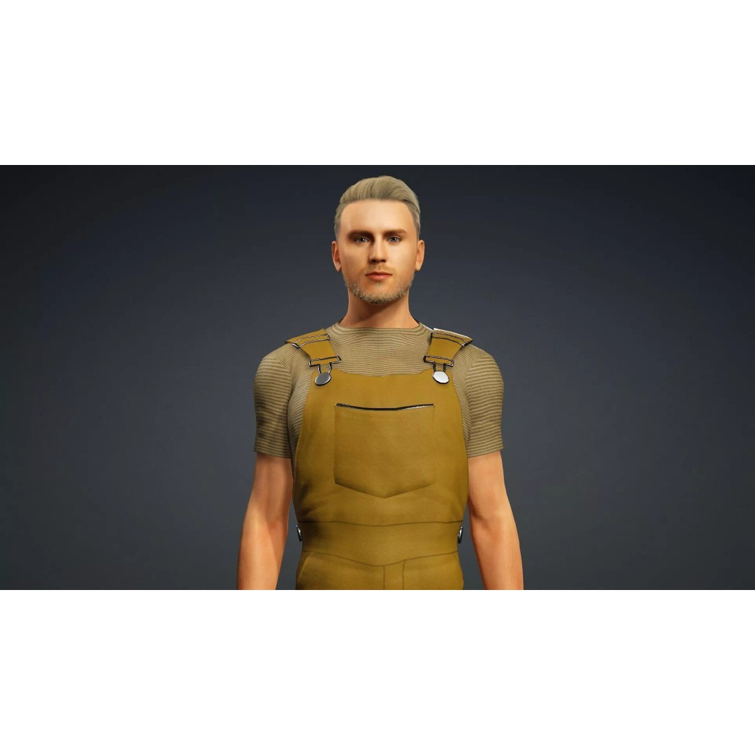 Farmer Character 3D Model – Realistic Game-Ready Asset, FBX - View 8