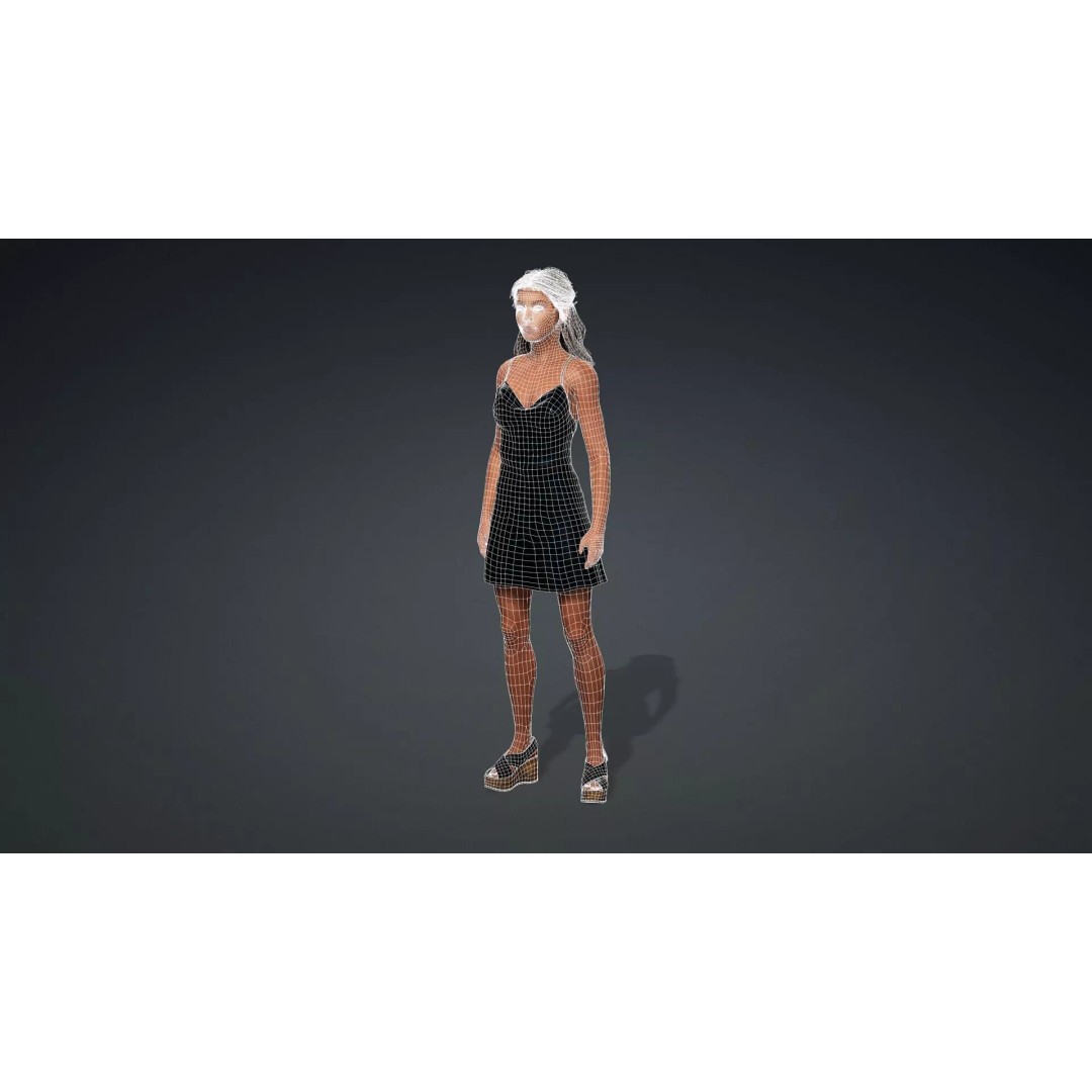 Black Woman 3D Model – Realistic Rigged Character for Animation