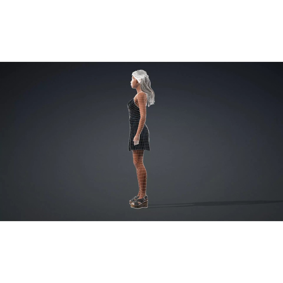 Black Woman 3D Model – Realistic Rigged Character for Animation - View 15