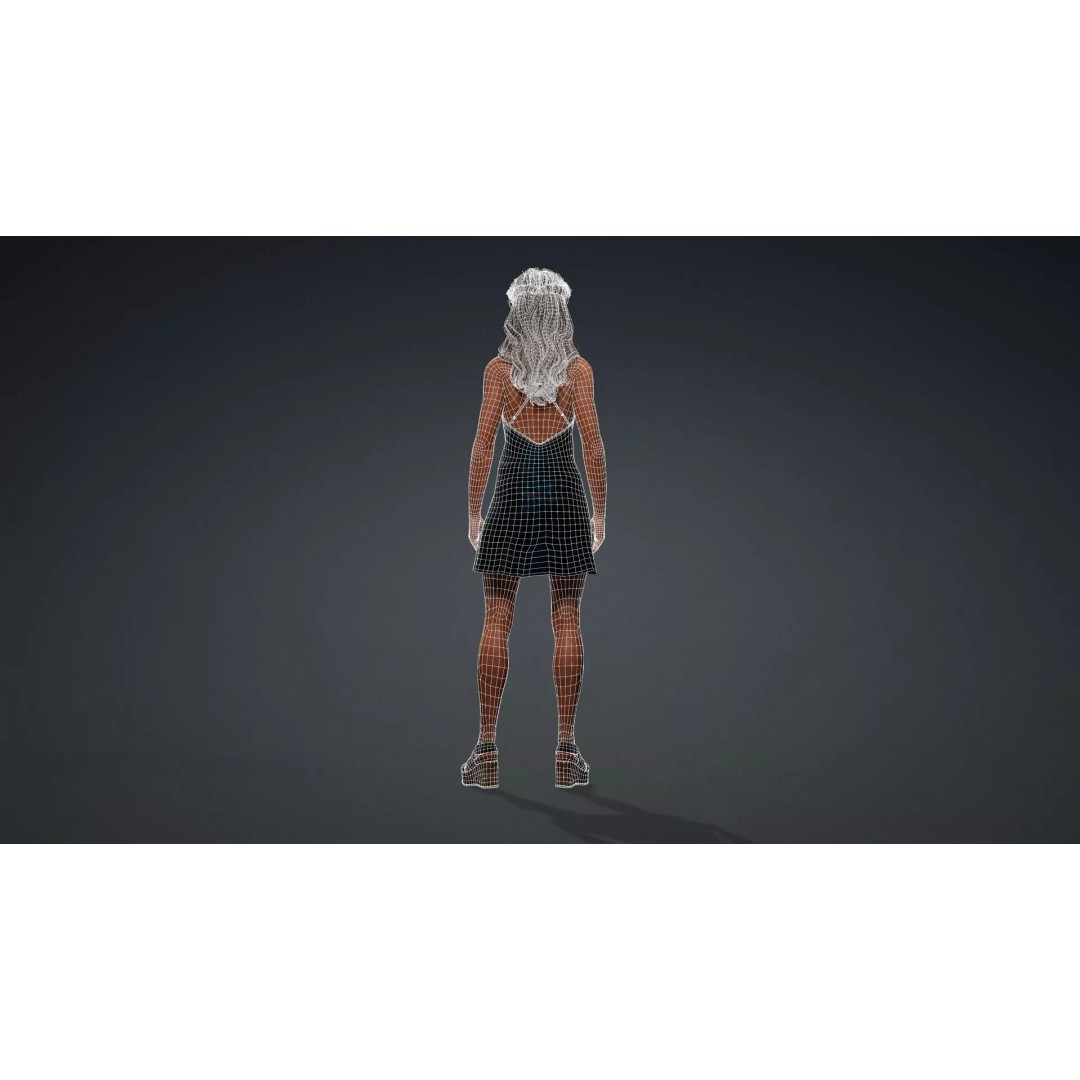 Black Woman 3D Model – Realistic Rigged Character for Animation - View 16