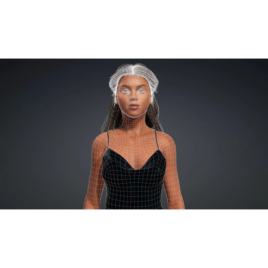 Black Woman 3D Model – Realistic Rigged Character for Animation - View 18