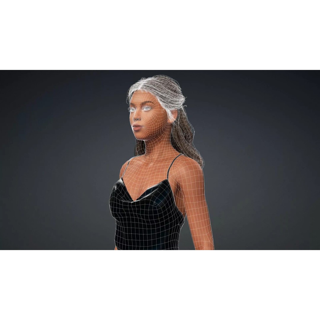 Black Woman 3D Model – Realistic Rigged Character for Animation - View 20