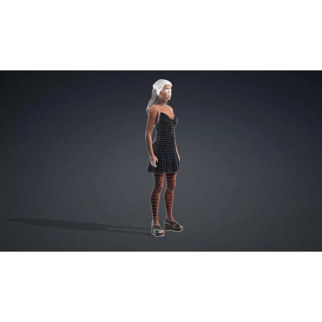 Black Woman 3D Model – Realistic Rigged Character for Animation - View 21