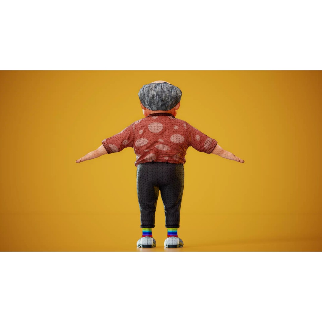 Albert 3D Model – Cartoon Low-Poly Rigged Character, FBX, Blender
