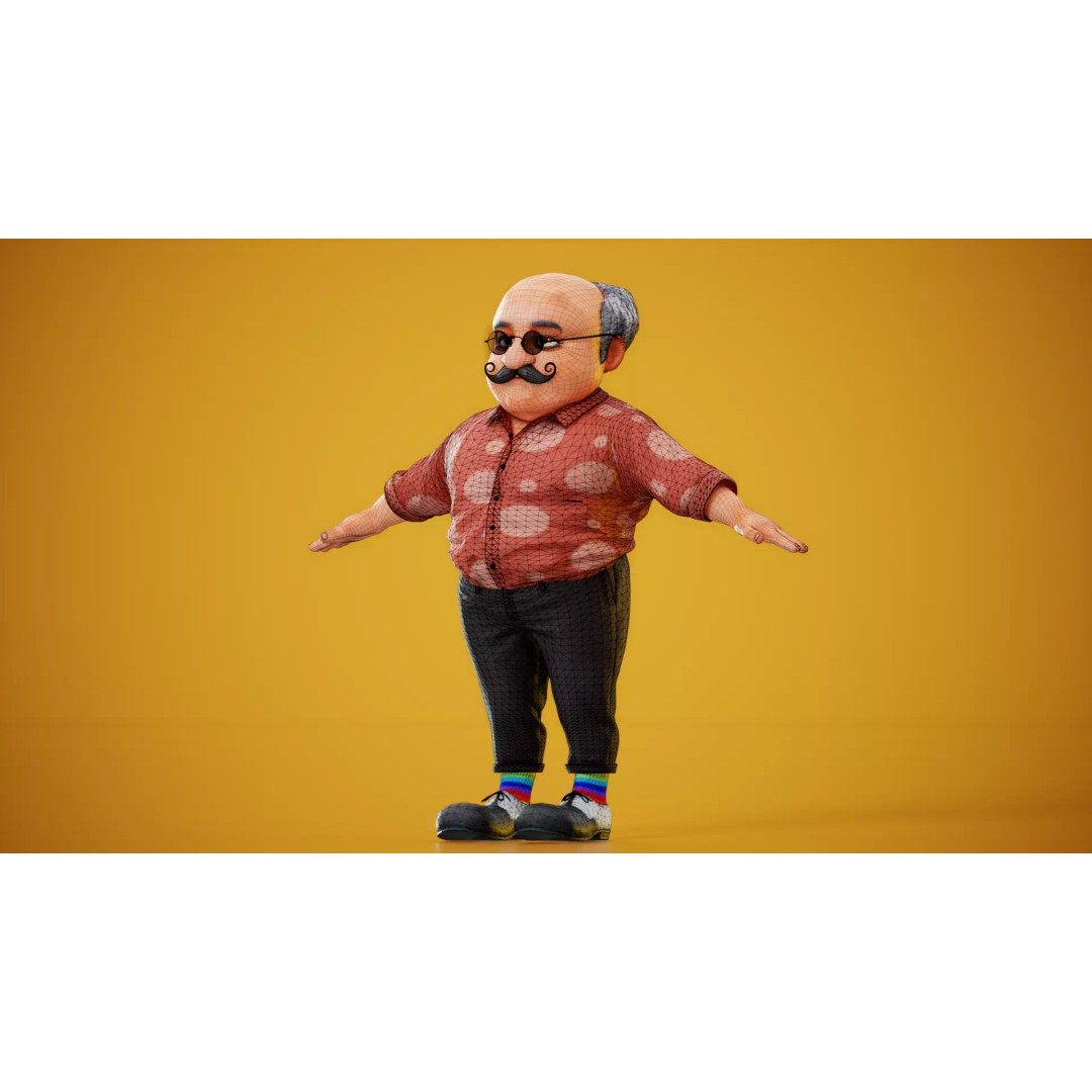 Albert 3D Model – Cartoon Low-Poly Rigged Character, FBX, Blender - View 11