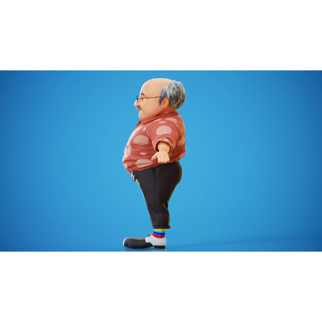Albert 3D Model – Cartoon Low-Poly Rigged Character, FBX, Blender - View 17