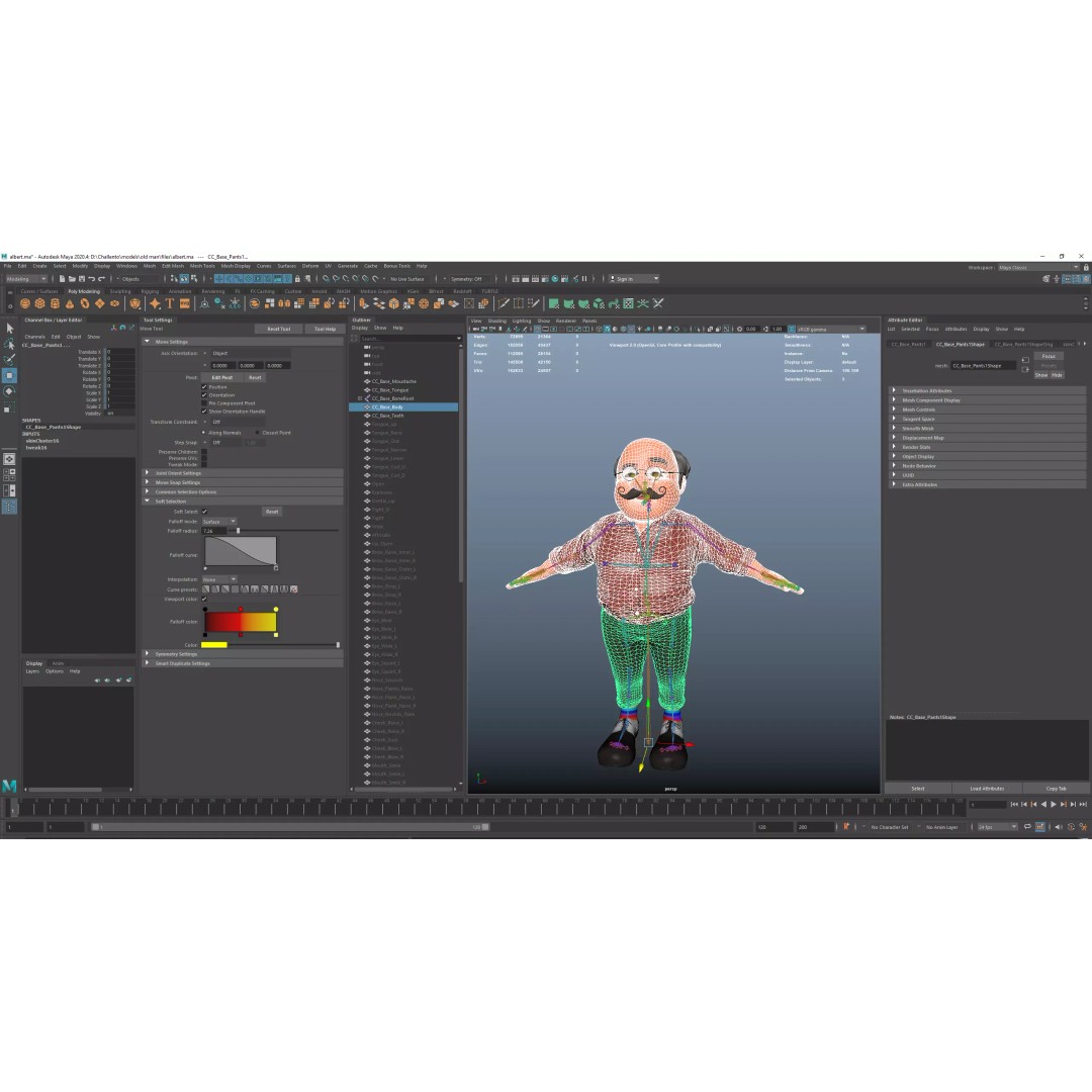Albert 3D Model – Cartoon Low-Poly Rigged Character, FBX, Blender - View 20
