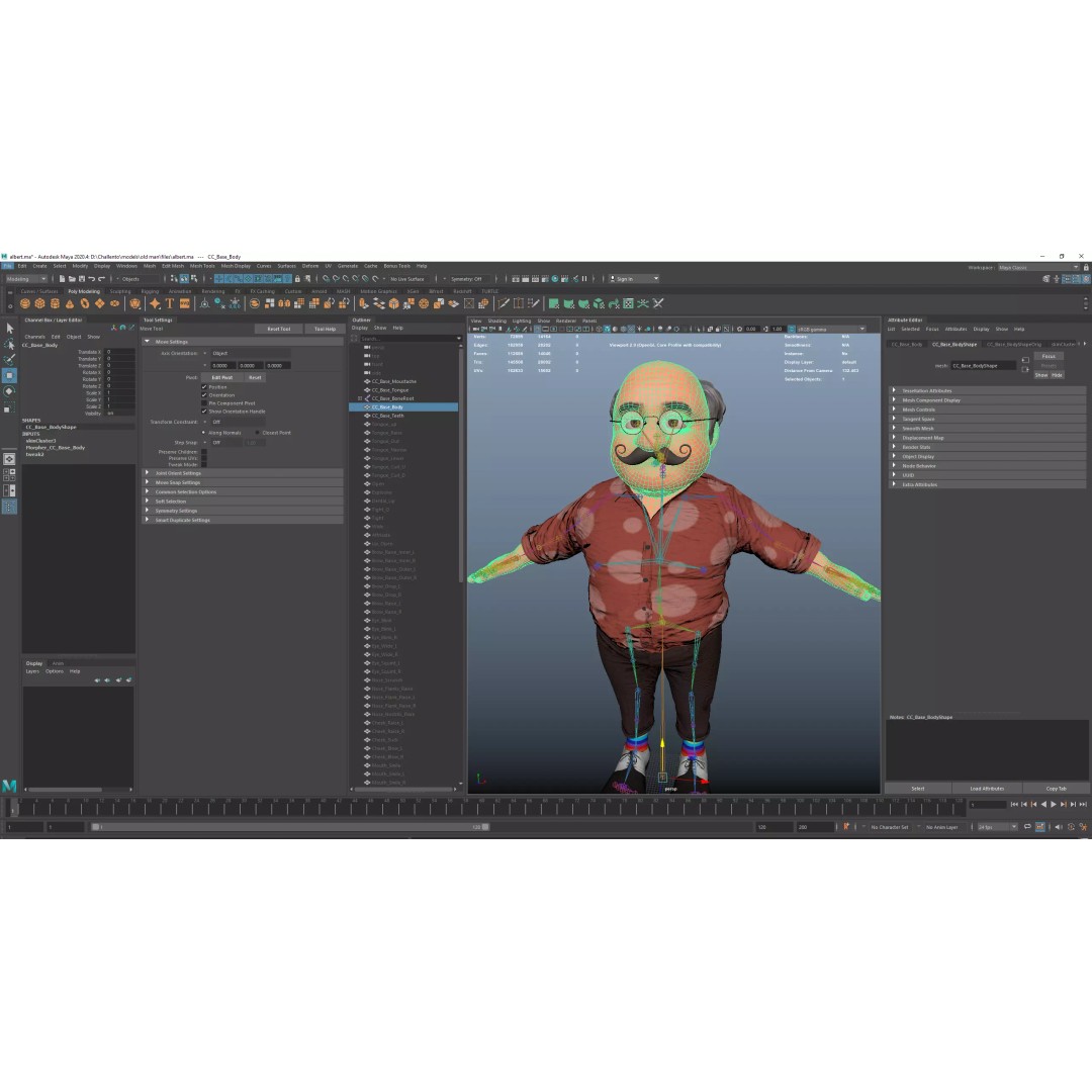 Albert 3D Model – Cartoon Low-Poly Rigged Character, FBX, Blender - View 21
