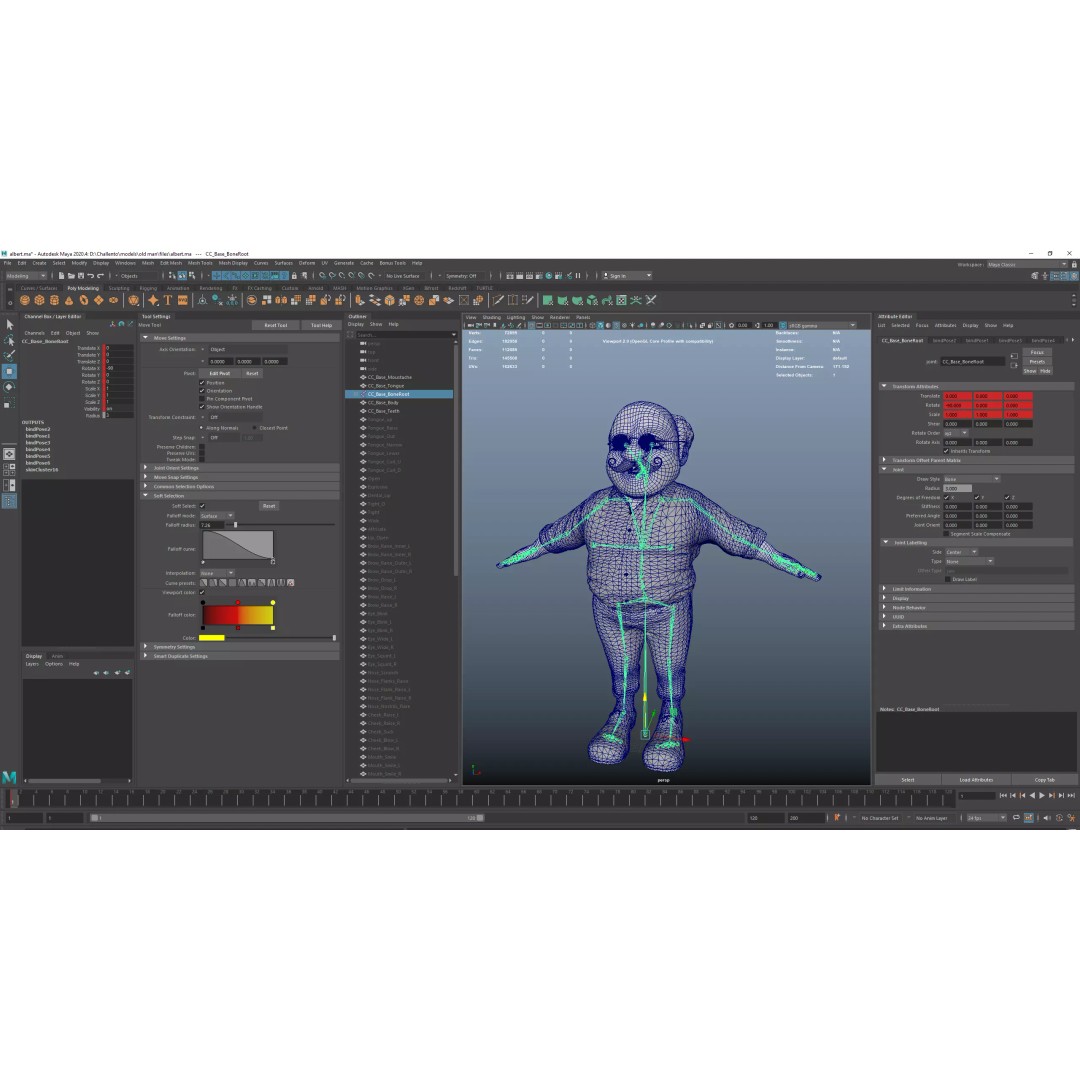 Albert 3D Model – Cartoon Low-Poly Rigged Character, FBX, Blender - View 22