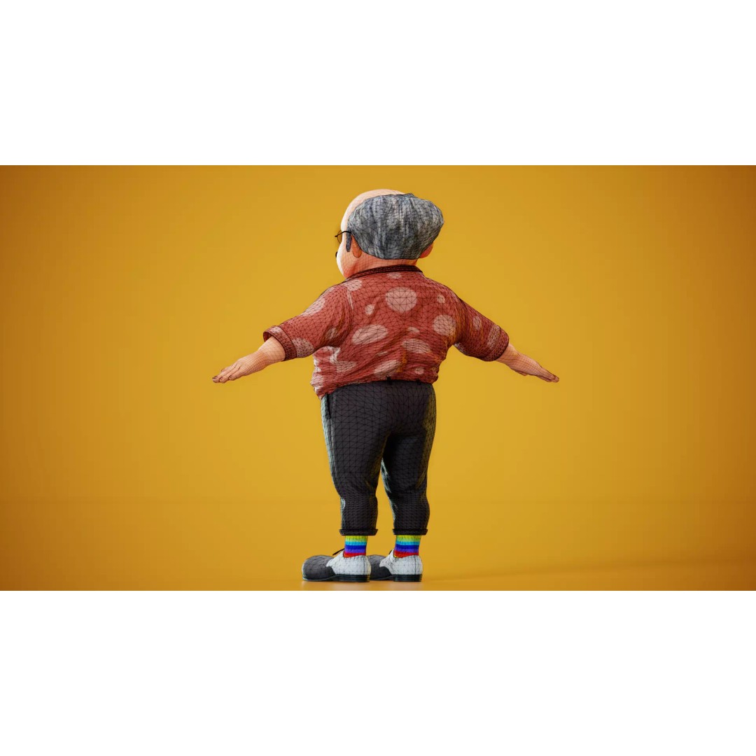 Albert 3D Model – Cartoon Low-Poly Rigged Character, FBX, Blender - View 30