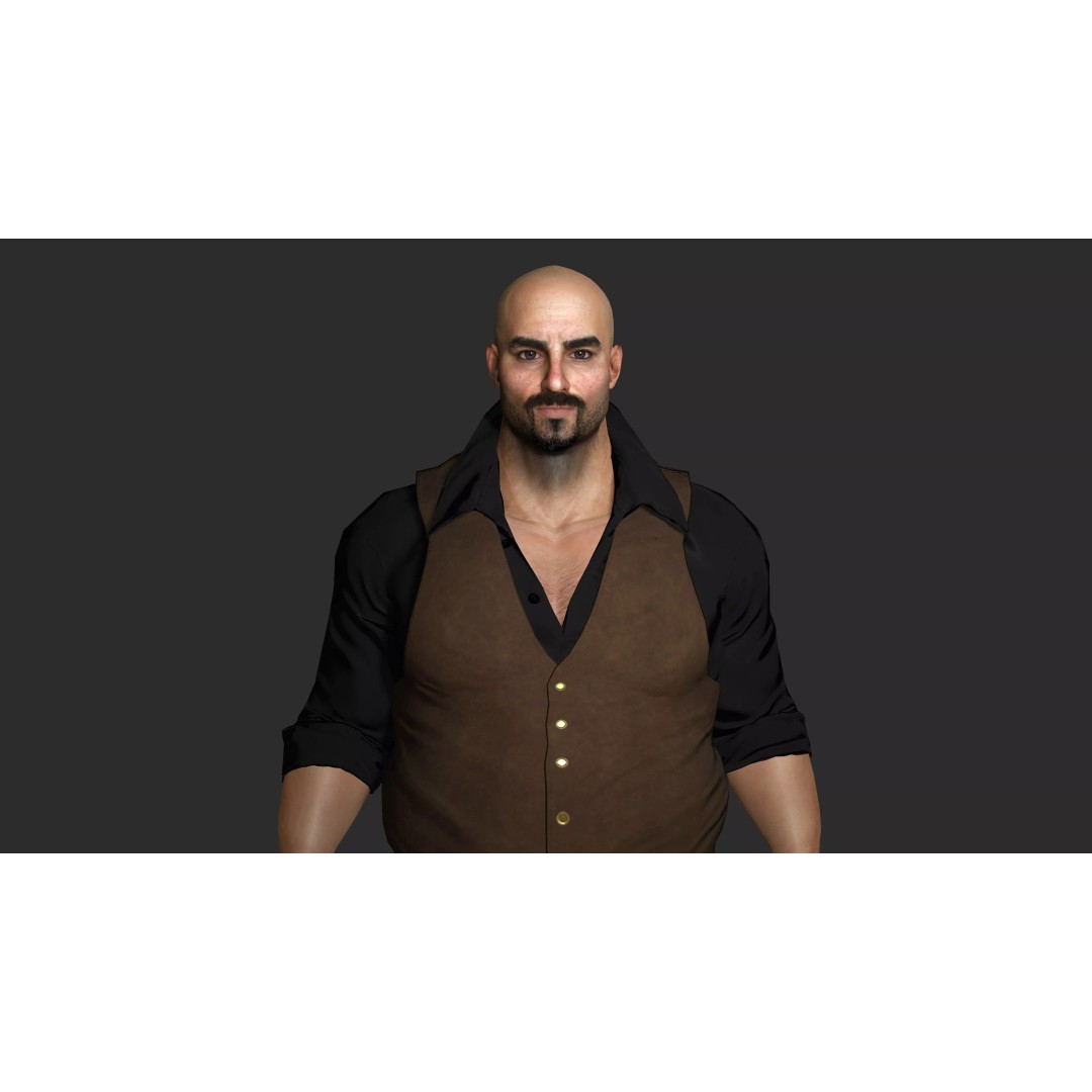 Bouncer Bodyguard 3D Model – Realistic Low-Poly Game Asset, FBX - View 11