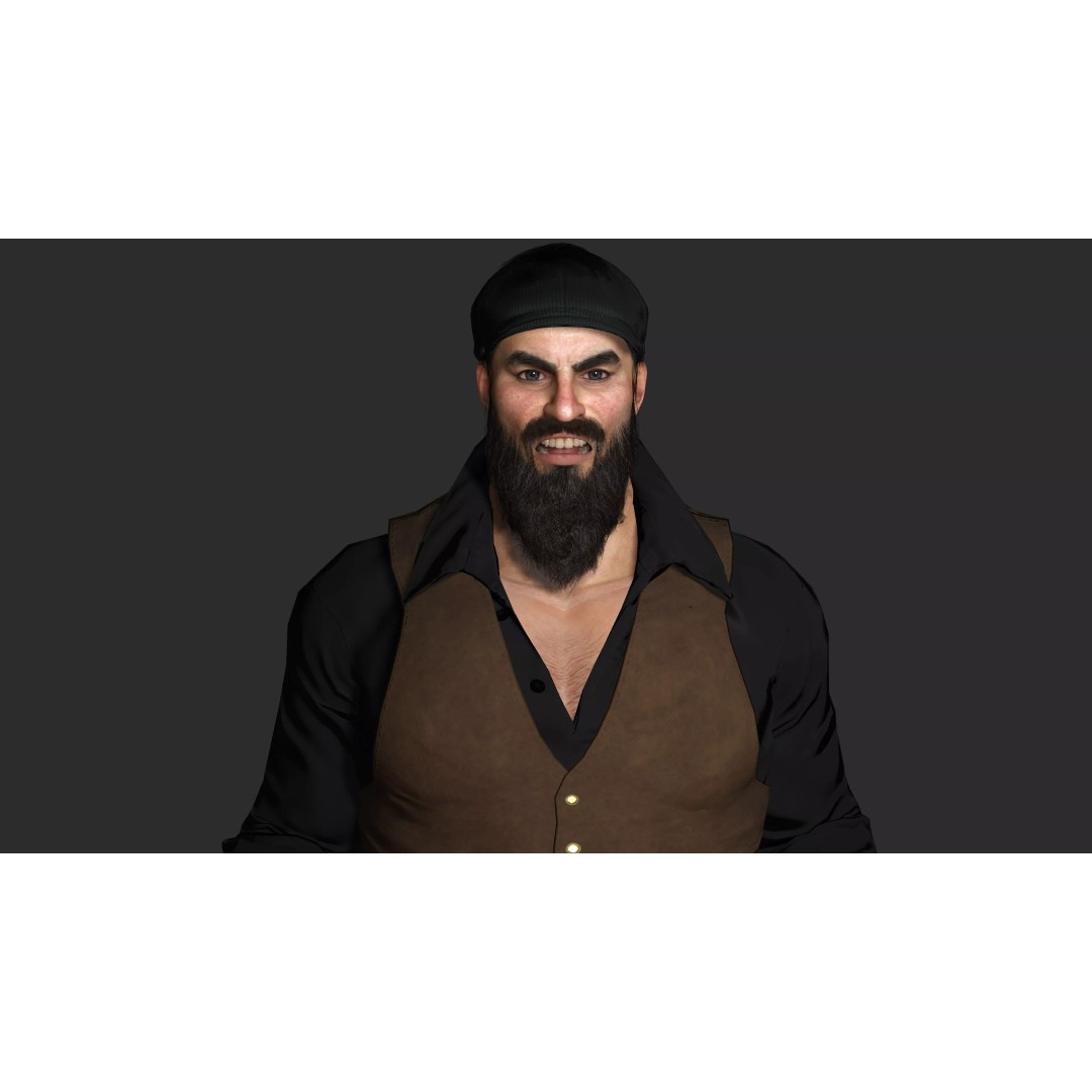 Bouncer Bodyguard 3D Model – Realistic Low-Poly Game Asset, FBX - View 15