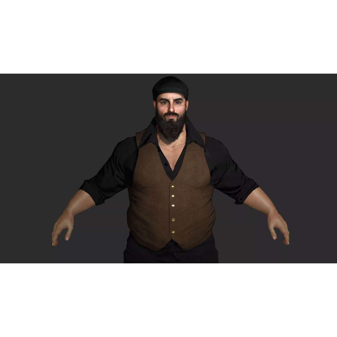 Bouncer Bodyguard 3D Model – Realistic Low-Poly Game Asset, FBX - View 17