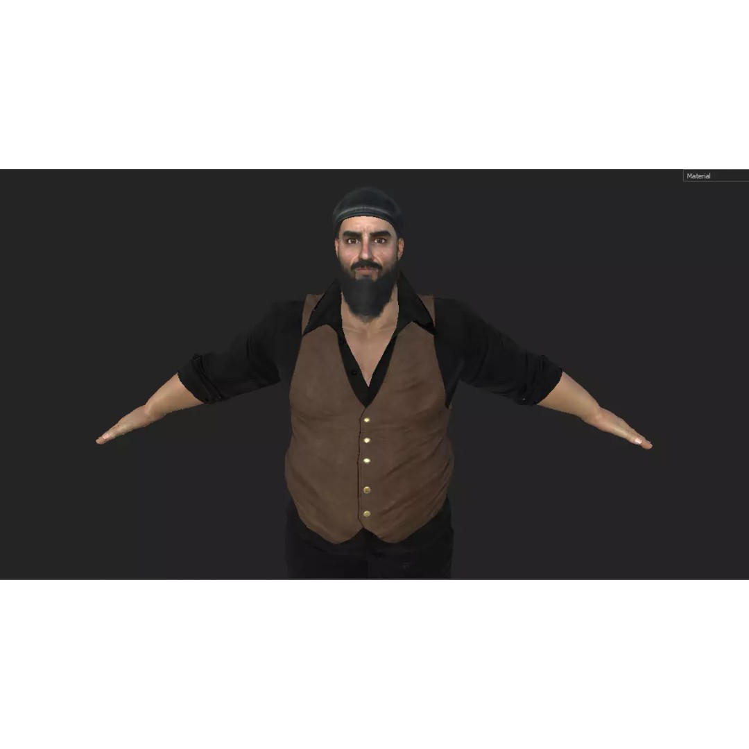 Bouncer Bodyguard 3D Model – Realistic Low-Poly Game Asset, FBX - View 21
