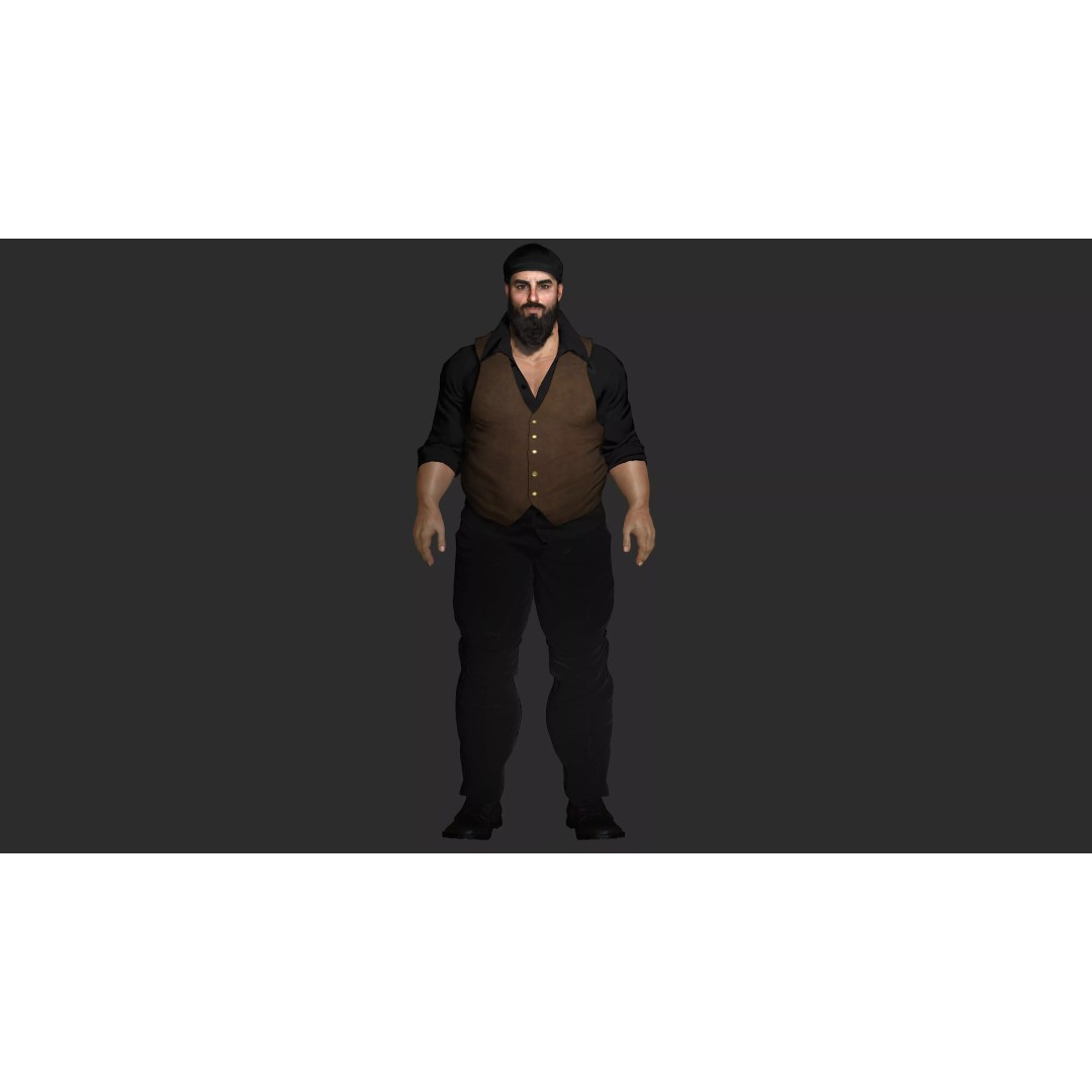 Bouncer Bodyguard 3D Model – Realistic Low-Poly Game Asset, FBX - View 3