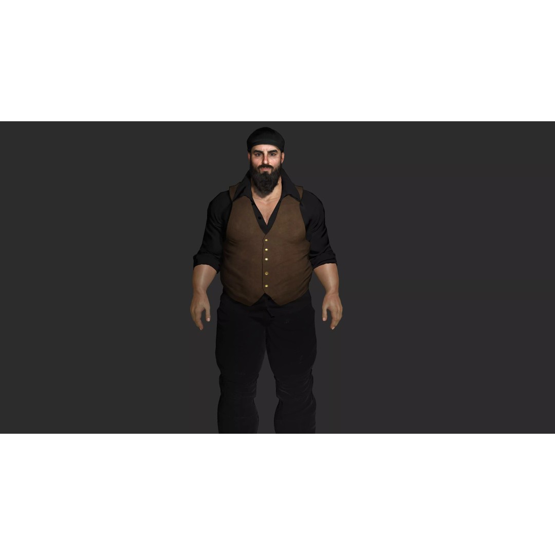 Bouncer Bodyguard 3D Model – Realistic Low-Poly Game Asset, FBX - View 4