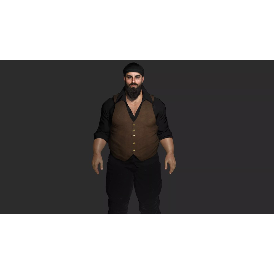Bouncer Bodyguard 3D Model – Realistic Low-Poly Game Asset, FBX - View 5