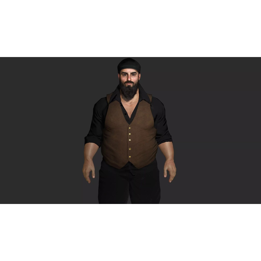Bouncer Bodyguard 3D Model – Realistic Low-Poly Game Asset, FBX - View 6