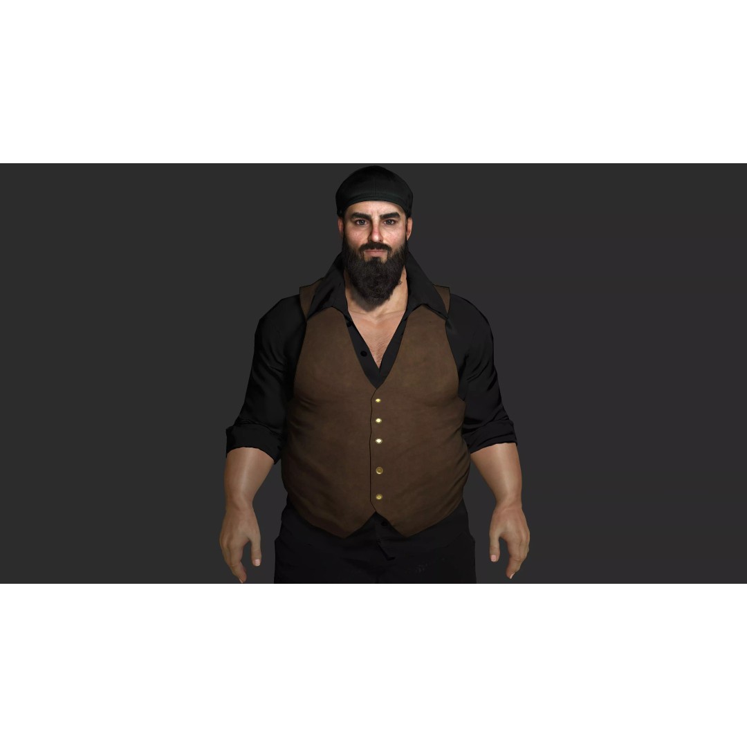 Bouncer Bodyguard 3D Model – Realistic Low-Poly Game Asset, FBX - View 7