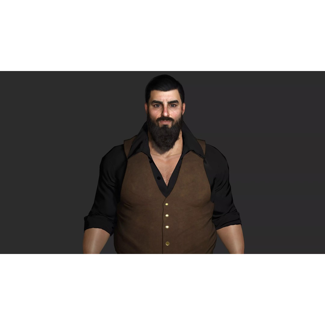 Bouncer Bodyguard 3D Model – Realistic Low-Poly Game Asset, FBX - View 9