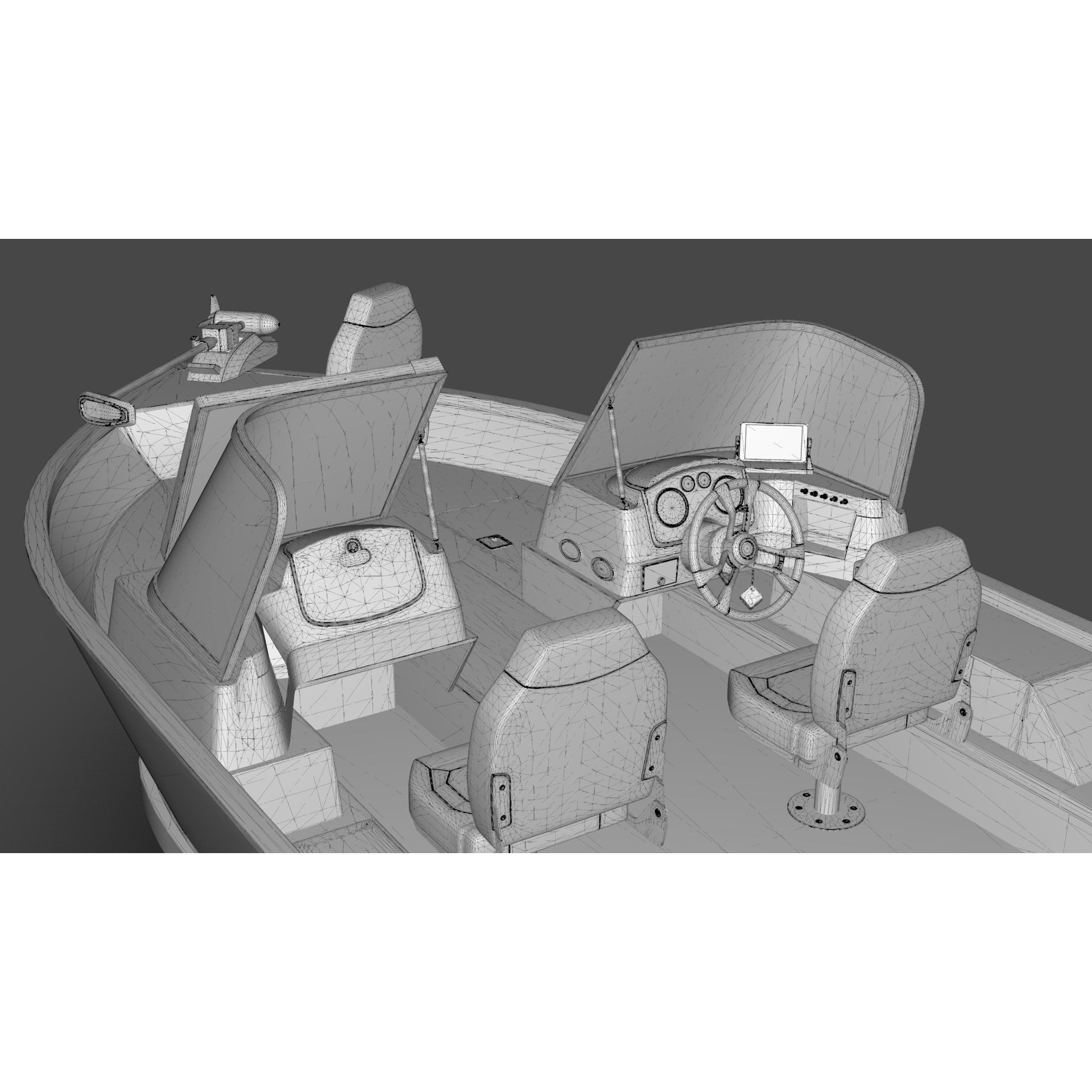 Lowe Fishing Machine 1775 WT - Low-Poly Game-Ready 3D Model