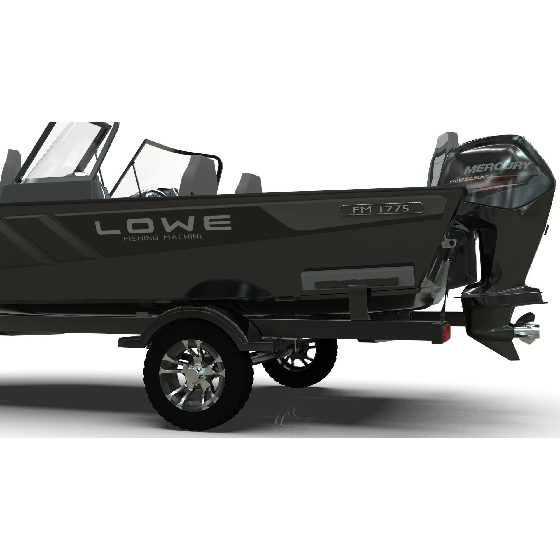 Lowe Fishing Machine 1775 WT - Low-Poly Game-Ready 3D Model - View 14