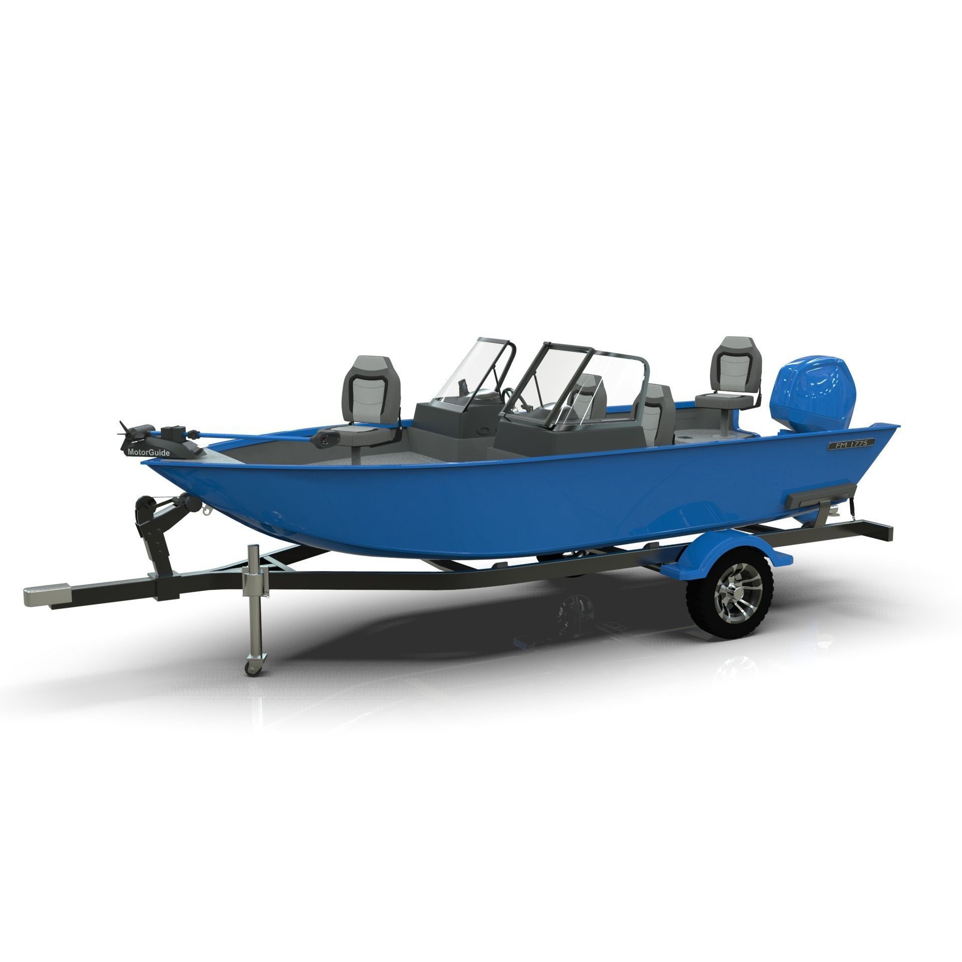 Lowe Fishing Machine 1775 WT - Low-Poly Game-Ready 3D Model - View 15