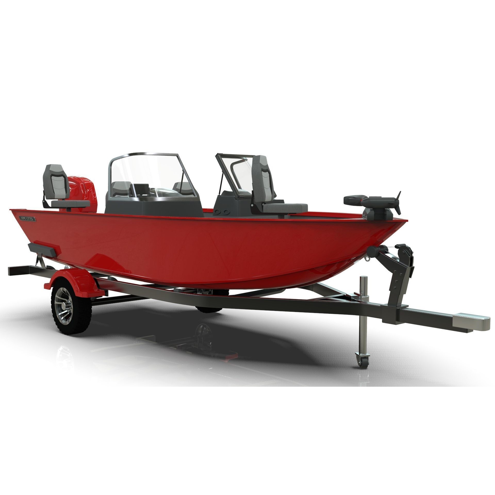 Lowe Fishing Machine 1775 WT - Low-Poly Game-Ready 3D Model - View 17