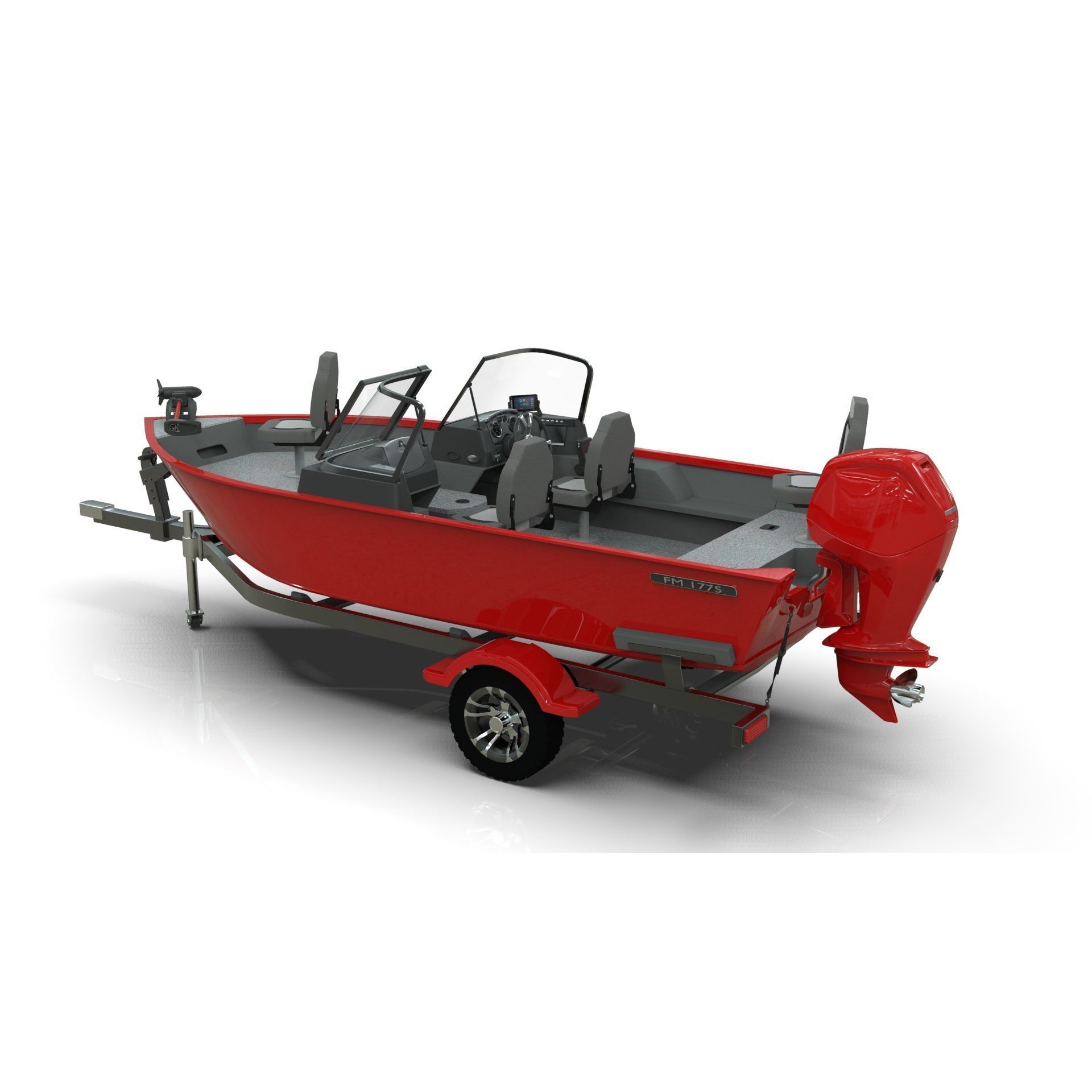 Lowe Fishing Machine 1775 WT - Low-Poly Game-Ready 3D Model - View 18