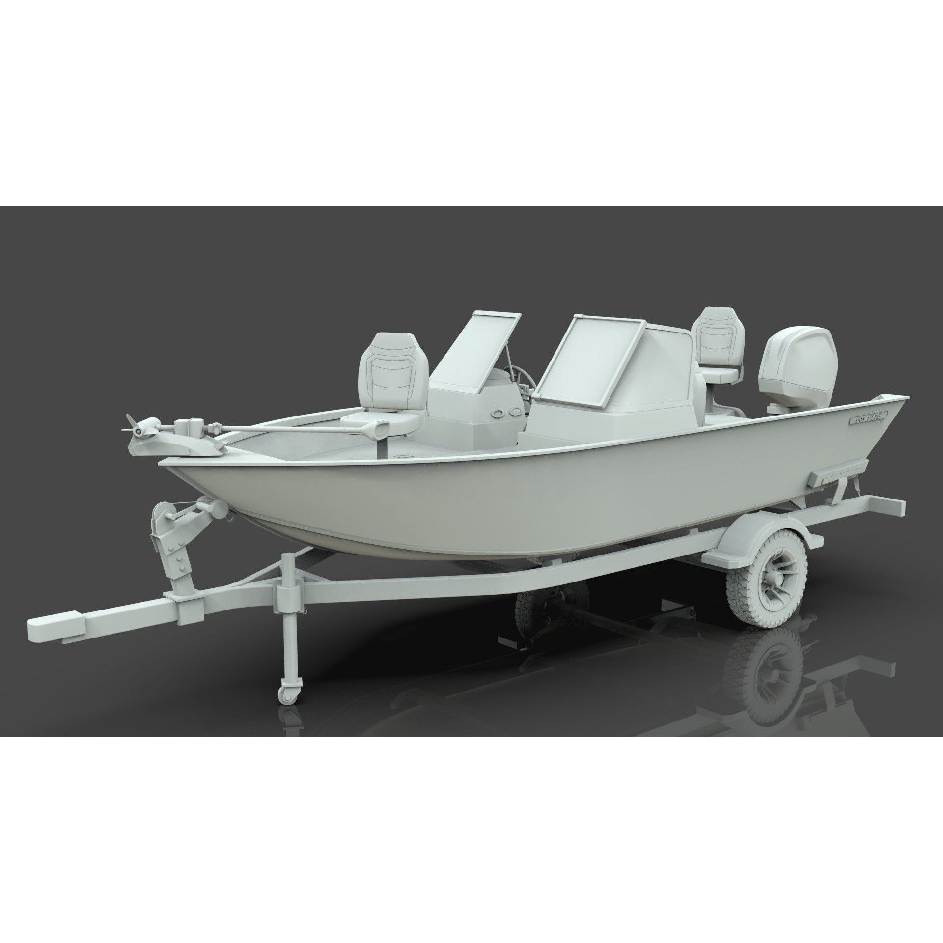 Lowe Fishing Machine 1775 WT - Low-Poly Game-Ready 3D Model - View 19