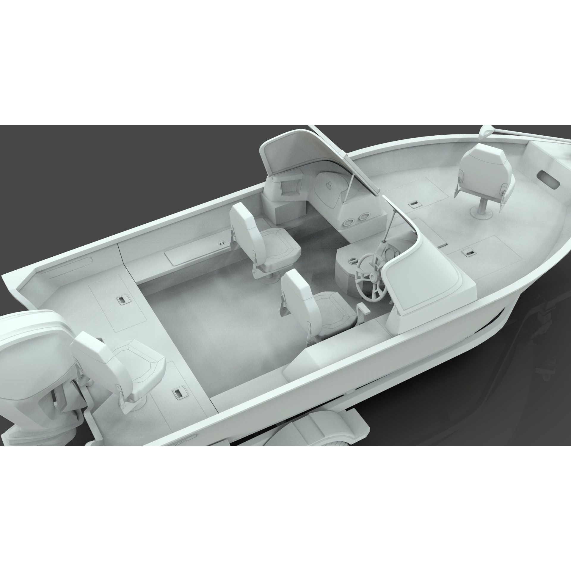 Lowe Fishing Machine 1775 WT - Low-Poly Game-Ready 3D Model - View 22