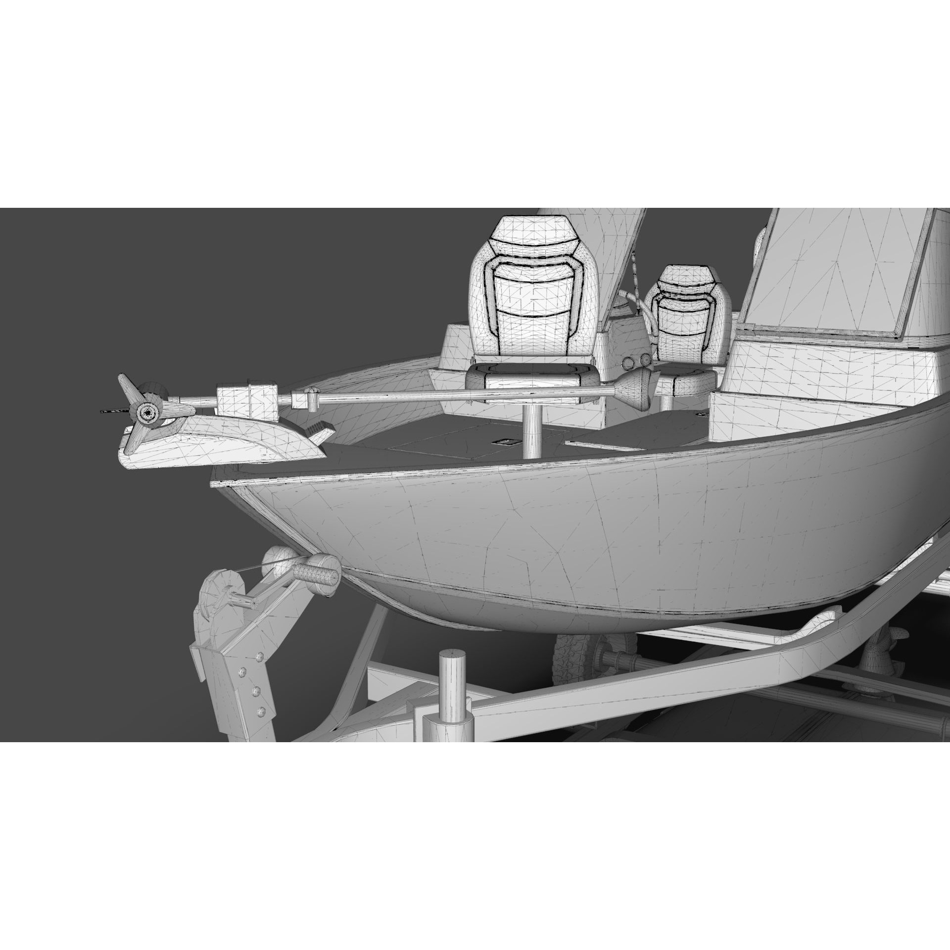 Lowe Fishing Machine 1775 WT - Low-Poly Game-Ready 3D Model - View 24