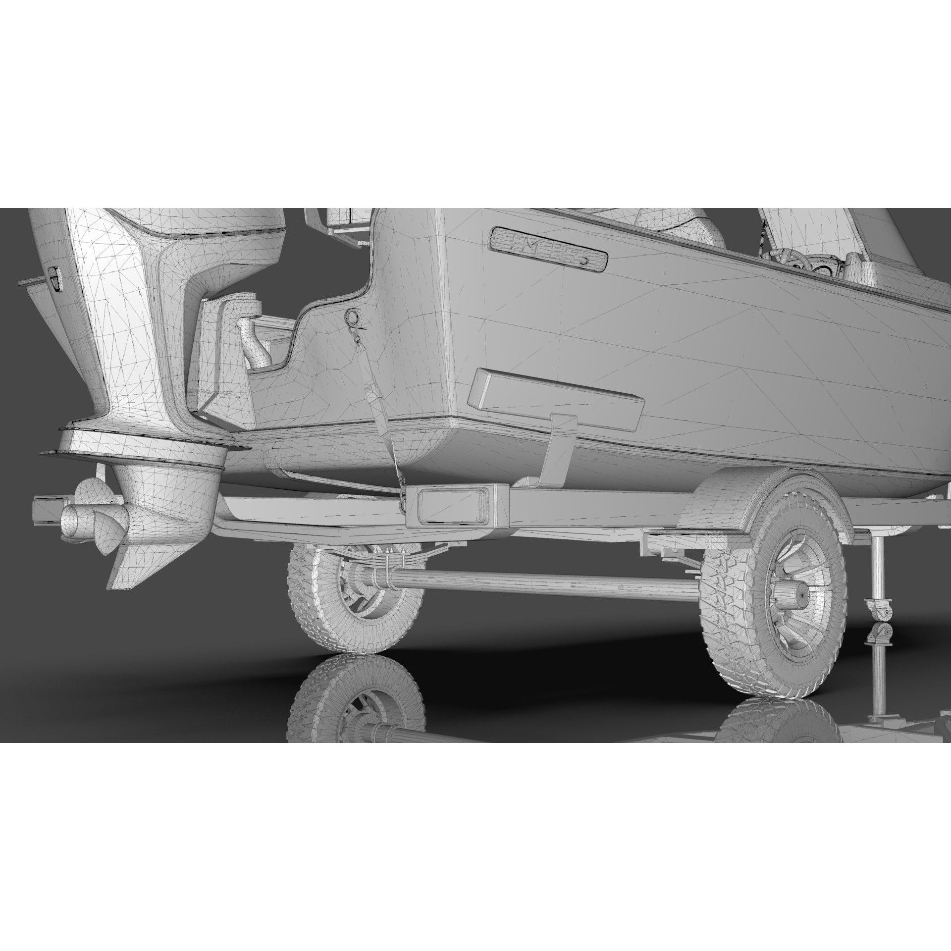 Lowe Fishing Machine 1775 WT - Low-Poly Game-Ready 3D Model - View 39
