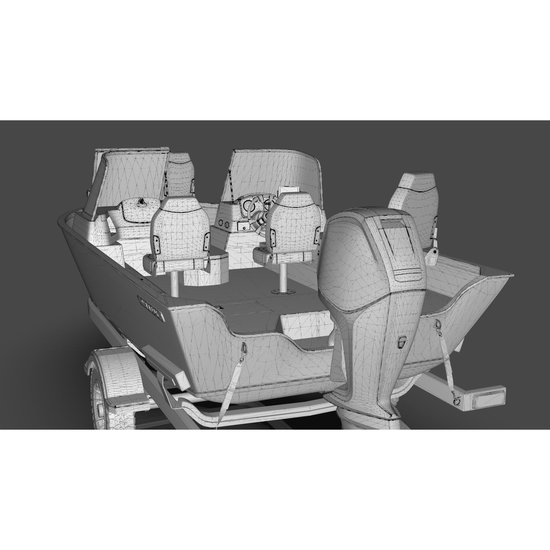 Lowe Fishing Machine 1775 WT - Low-Poly Game-Ready 3D Model - View 41