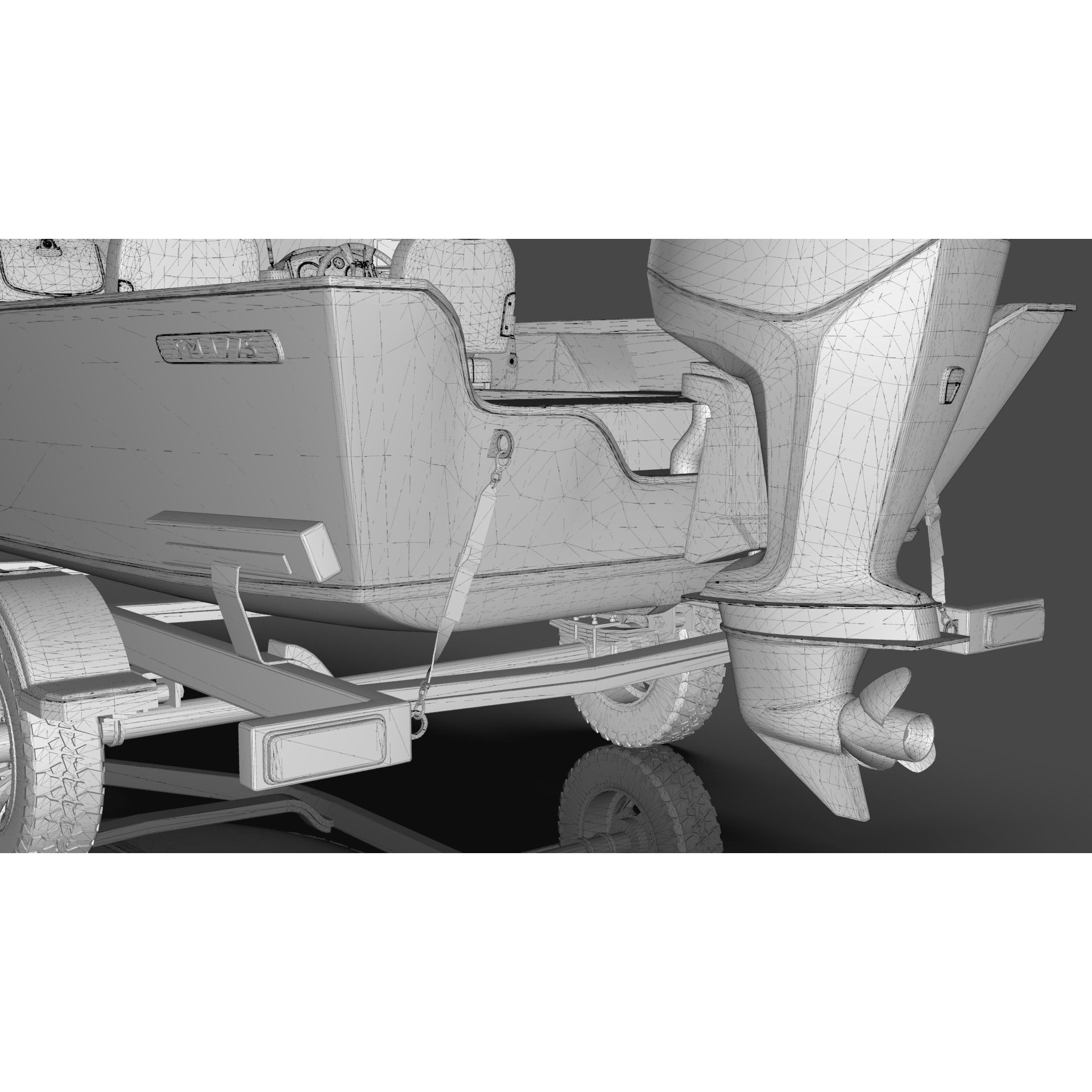 Lowe Fishing Machine 1775 WT - Low-Poly Game-Ready 3D Model - View 43