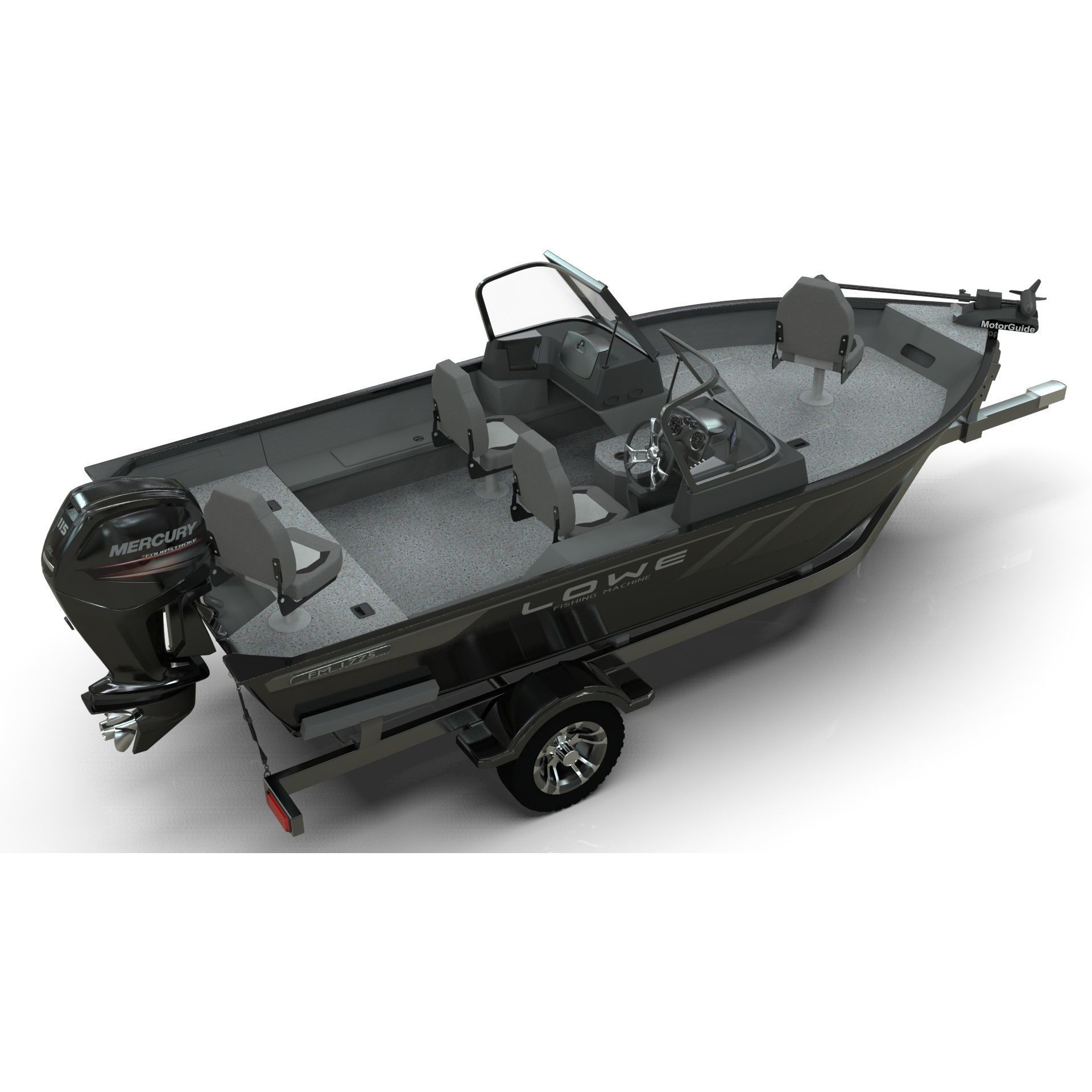 Lowe Fishing Machine 1775 WT - Low-Poly Game-Ready 3D Model - View 5